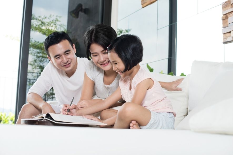 family enjoying each other