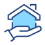 house on a hand icon