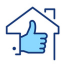 house with thumbs up icon