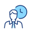man with clock icon